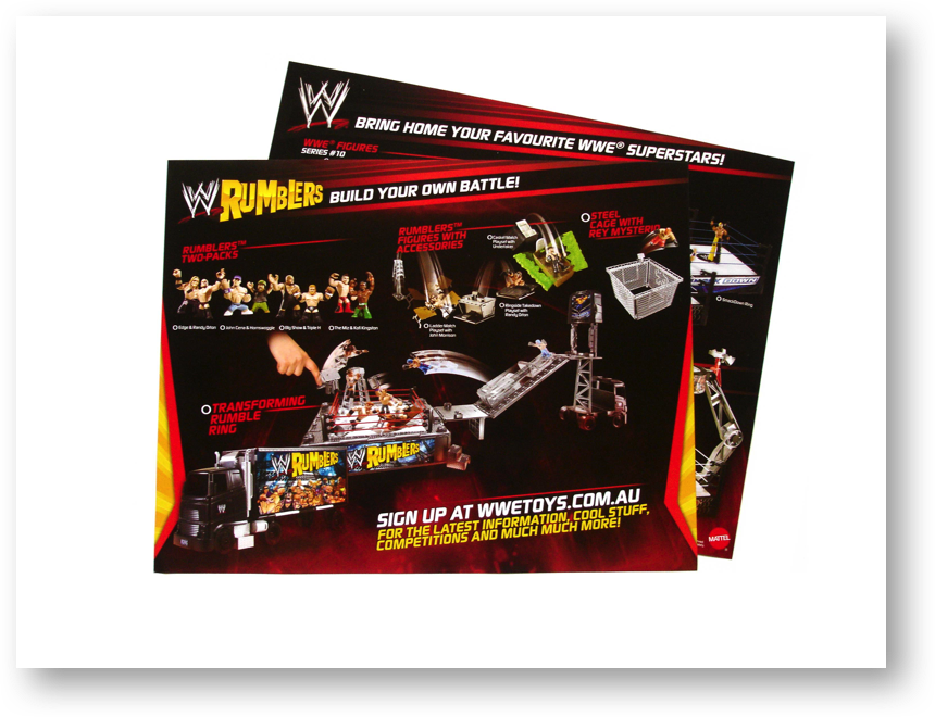Product marketing flyers for Mattel by Product Design Studio